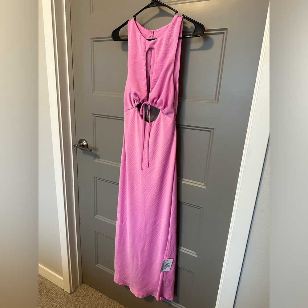 ASOS pink silky midi dress NWT